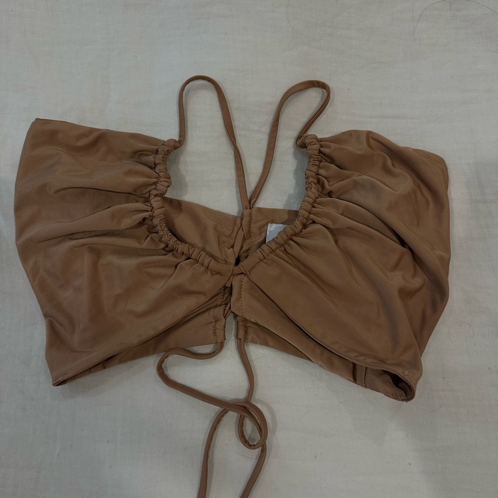 Tiger Mist nude crop top